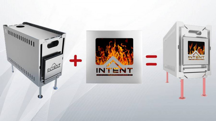 Стеклянная дверца для печи Intent 